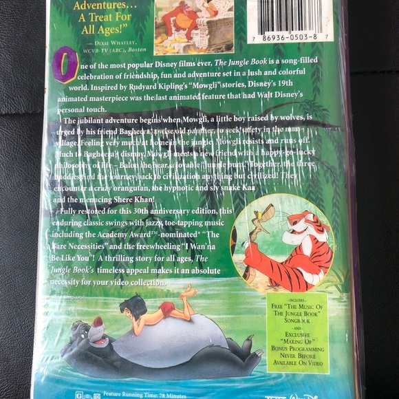 The Jungle Book VHS 30th Anniversary Masterpiece - Picture 3 of 3